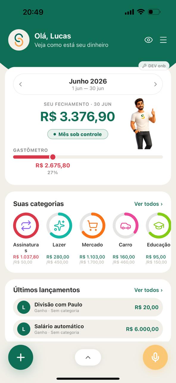 SOMI app — tela inicial